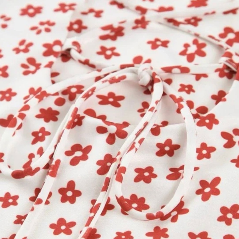 Commense Red and White Floral Maxi Dress - Picture 2 of 4